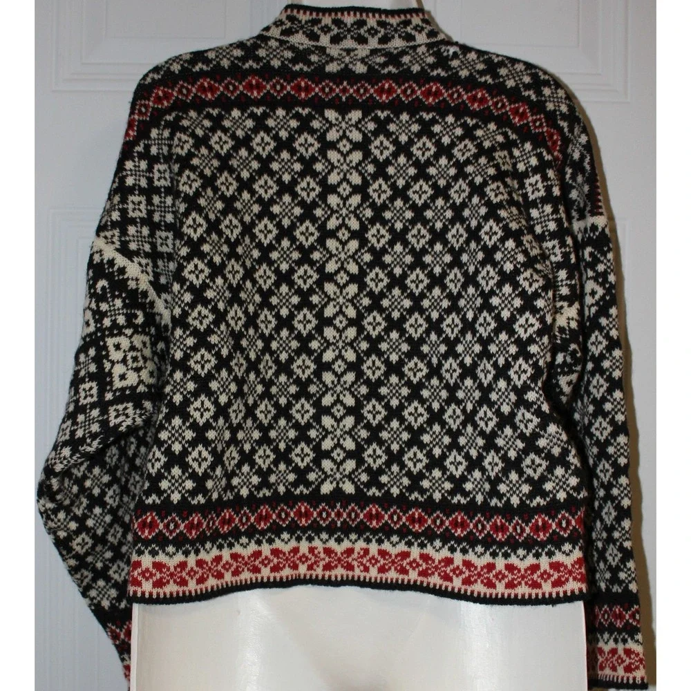 Vintage Selbu Norwegian Wool Cardigan Fair Isle Nordic Heritage Sweater SZ Small - Picture 11 of 14